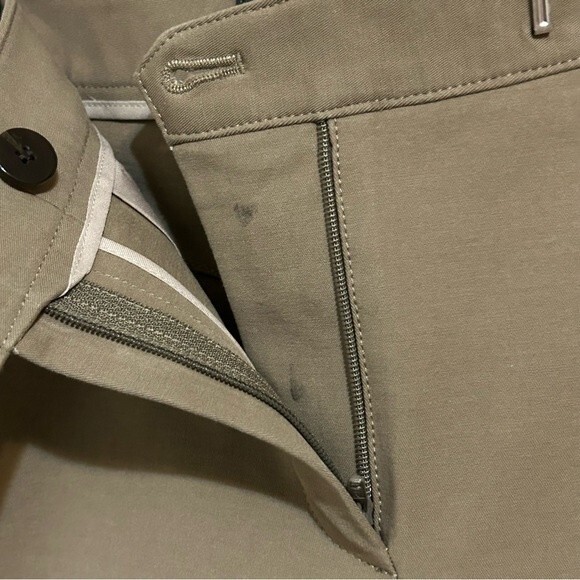 Theory Khaki Green Double Stretch cropped trouser pants women’s size XS 2 - Picture 13 of 14